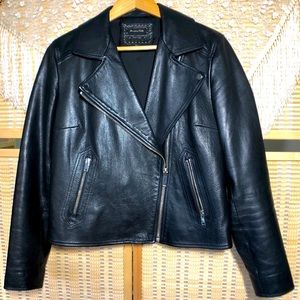 Massimo Dutti Leather Biker Jacket